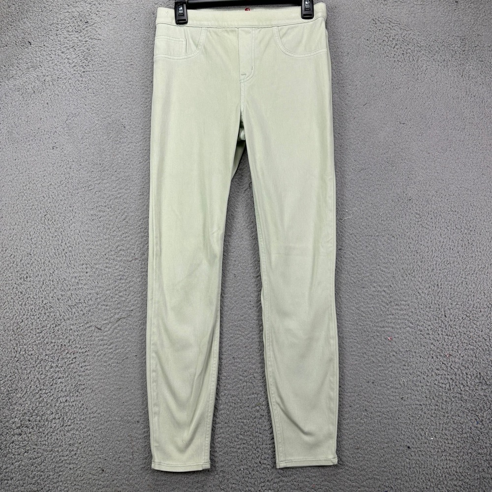 Spanx Jeans Jeggings‎ Womens Medium Light Green Stretch Elastic Waist Pull On